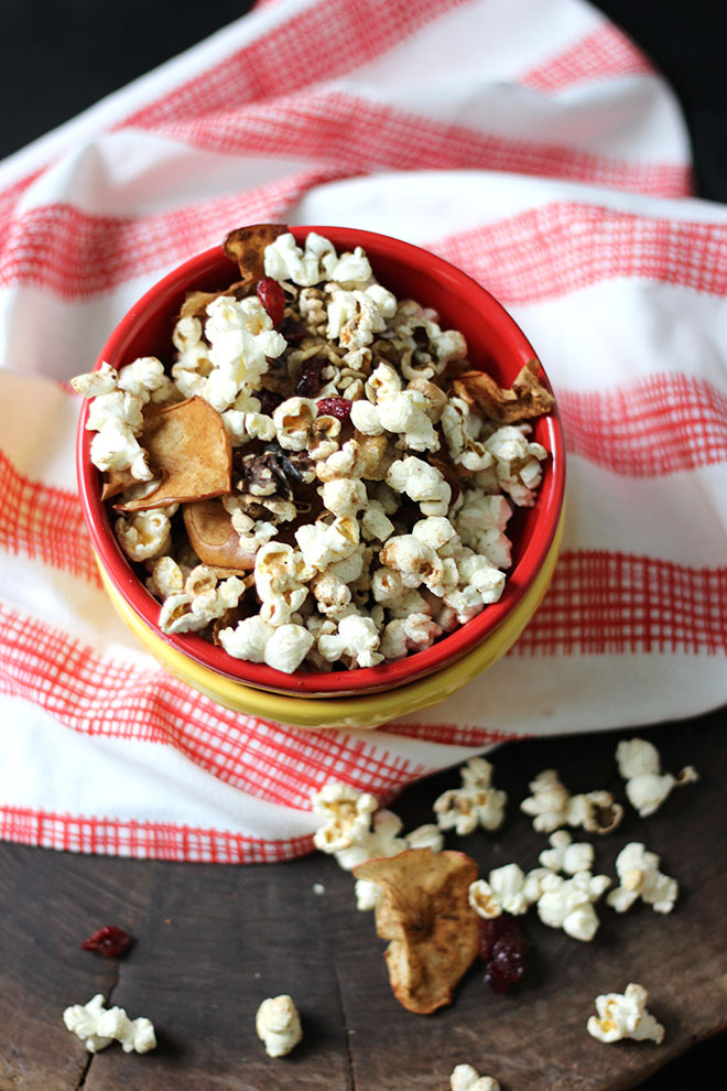 Fall Trail Mix with Popcorn and Apple Chips