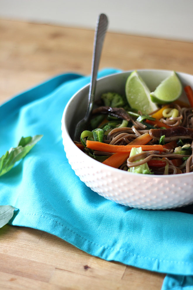 Vegan Asian Noodle Bowl with Soy Basic Sauce