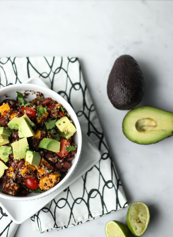 Southwest Quinoa Salad w/Roasted Butternut Squash | Dietitian Debbie Dishes