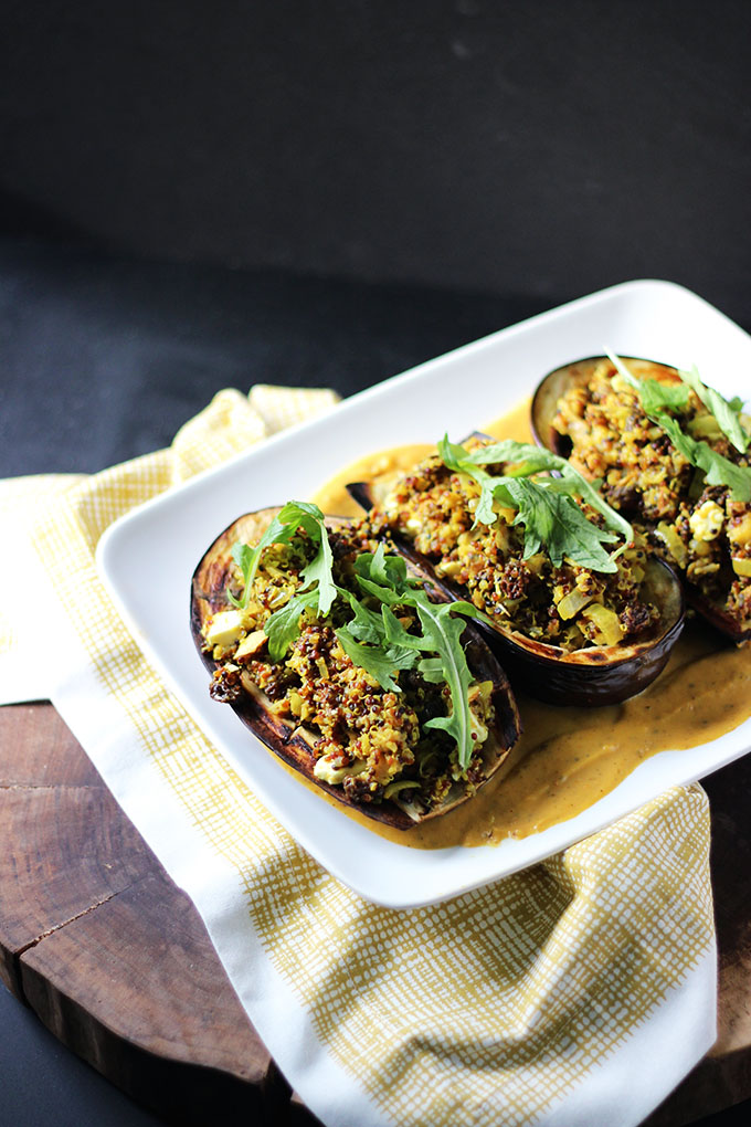 Vegetarian Stuffed Eggplant | Dietitian Debbie Dishes