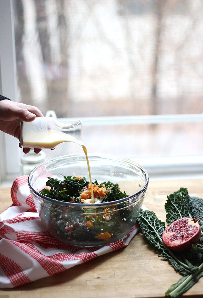 Buckwheat Kale Salad with Citrus Yogurt Dressing | Dietitian Debbie