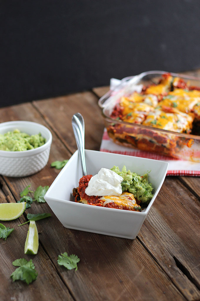 Butternut Black Bean Enchiladas #glutenfree #vegetarian