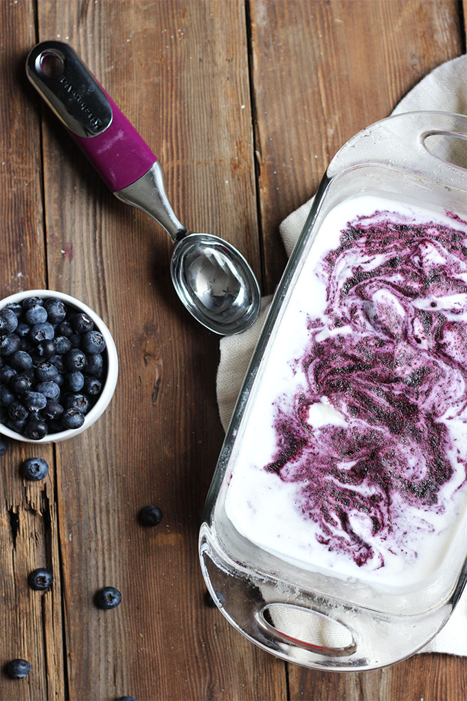 Blueberry Ginger Swirl Ice Cream | Dietitian Debbie Dishes