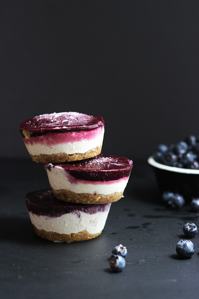 Vegan Blueberry Cheesecakes | Dietitian Debbie