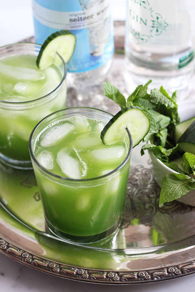 Skinny Cucumber Mint Cocktail | Dietitian Debbie