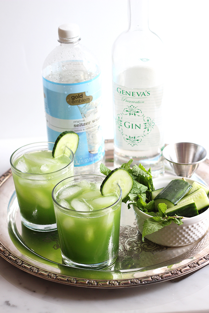 Skinny Cucumber Mint Cocktail | Dietitian Debbie Dishes
