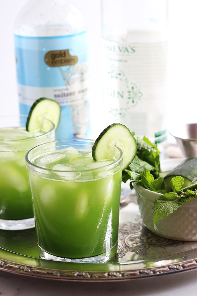 Cucumber Mint Cocktail | Dietitian Debbie Dishes