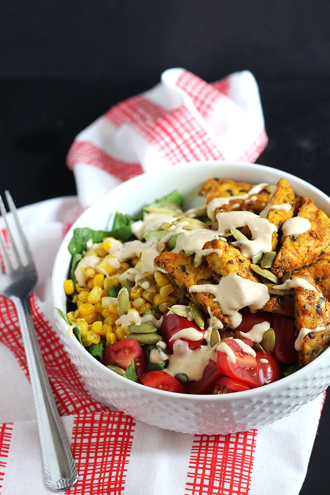 Curry Tempeh Salad | Dietitian Debbie Dishes