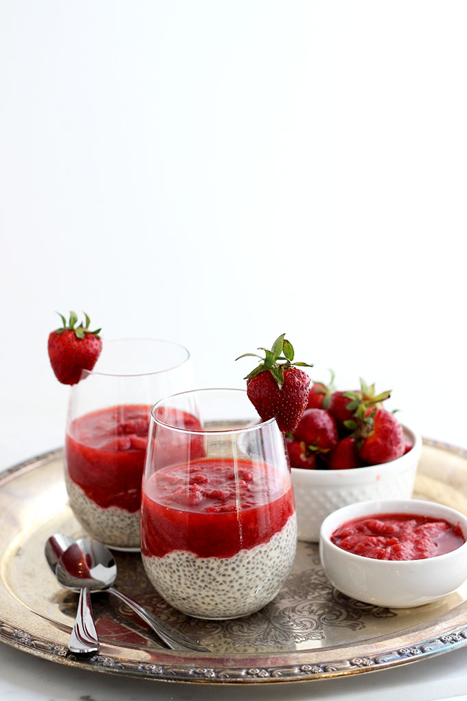 Strawberry Rhubarb Chia Pudding #Vegan